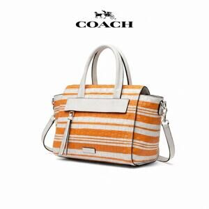 Coach Bleecker Embossed Woven Leather Riley Carryall